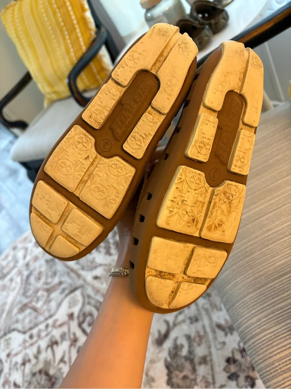 Brown Perforated Slip-On Loafers